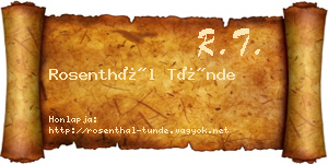 Rosenthál Tünde névjegykártya